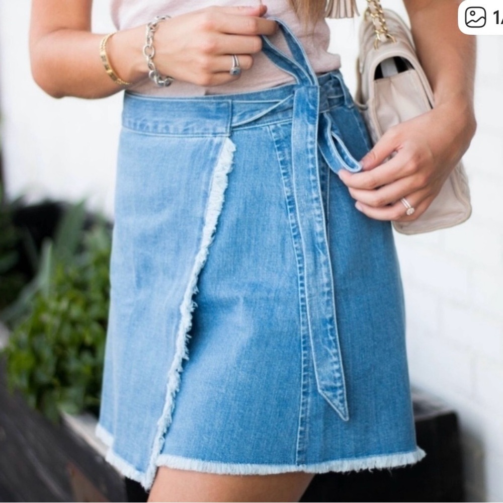 Madewell 00 Denim Wrap Mini Skirt in Denim Blue